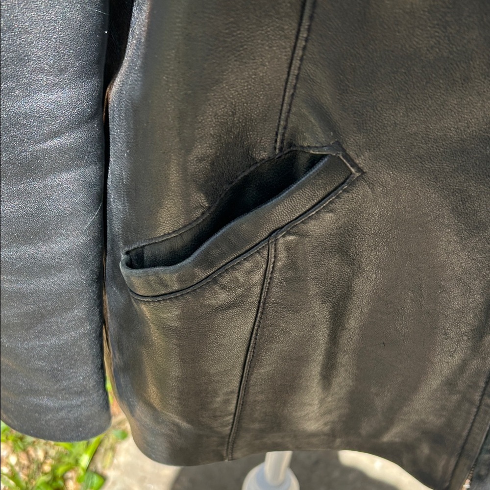 Alfani Black Leather Women's Jacket - Picture 2 of 5